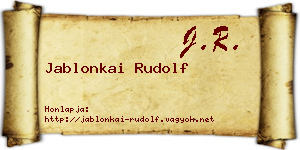 Jablonkai Rudolf névjegykártya