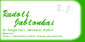 rudolf jablonkai business card
